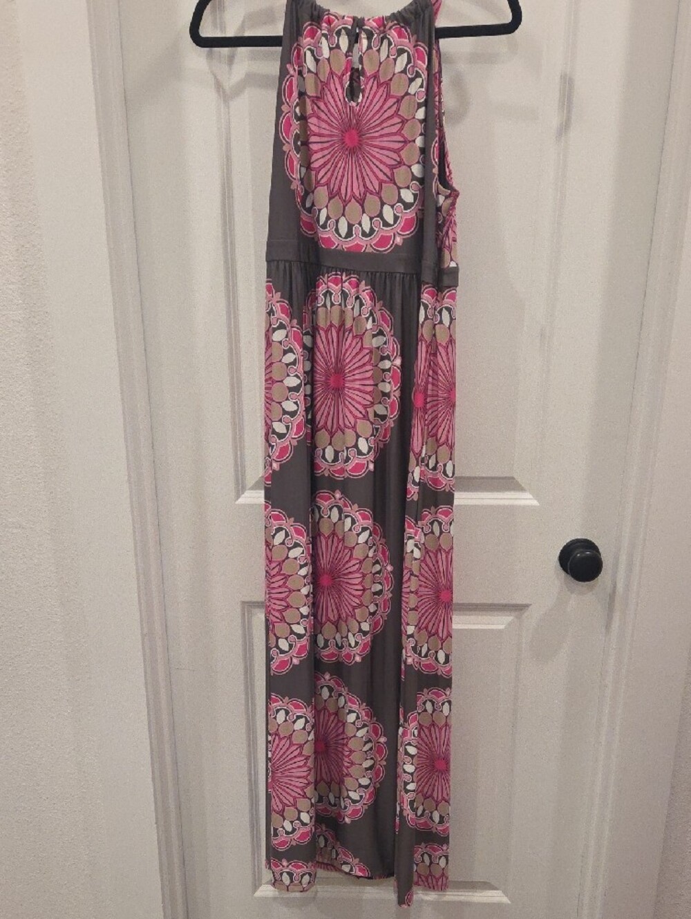 INC International Concepts Gray Maxi Dress with Pink Medallion Print - Picture 4 of 4